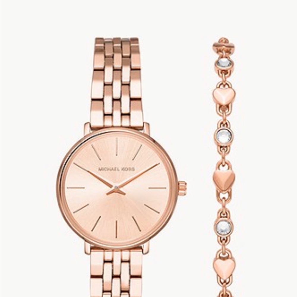(No battery)Michael Kors Women's Mini Pyper Rose Gold-Tone 32mm Watch /Bracelet - Picture 6 of 6